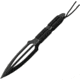 Pakistan Tri Blade Striker Spear Knife, 5 black oxide coated stainless blade, Black cord wrapped handle, 211511