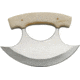 Pakistan Ulu Bone Handles Fixed Blade Knife, 5.5in, Standard Edge, Smooth Bone Handle PA8011BO