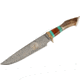 Paladin Fixed Blade Knife - Bear Engraving, 5in, Stainless Steel, Bowie, Brown Crown Stag Handle, PE-CS-8503-B