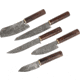 Paladin Japanese Santoku Chef Kitchen Knife Set - 5 Pieces, Damascus, Hardwood, PE-CK-6502