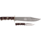 Paladin Old Timer Fixed Blade Combo Knife Set - Alamo, Stainless Steel, Drop Point, Brown Sawcut Synthetic Handle, PE-OT-8506-A