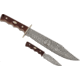 Paladin Old Timer Fixed Blade Combo Knife Set - Monumnet, Stainless Steel, Drop Point, Brown Sawcut Synthetic Handle, PE-OT-8506-M