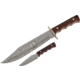 Paladin Old Timer Fixed Blade Combo Knife Set - Monumnet, Stainless Steel, Drop Point, Brown Sawcut Synthetic Handle, PE-OT-8506-M