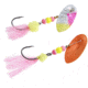 Panther Martin Holy Roe Holographic Hammered In-Line Spinner, #15L, 3/8oz, Chartreuse &amp; Pink, 15LPMSSHR-HCP