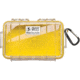 Pelican 1040 Micro Watertight Crushproof Dry Box, 7.50x5.06x2.12in, Clear w/Yellow Liner 1040-007-100