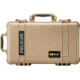 Pelican 1510 Carry On 22x13x9in Wheeled Protector Case, Desert Tan w/ Foam 1510-000-190
