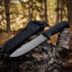 Peltonen Knives M95 Ranger Puukko Knife, 9.88in Overall, 6in Black PTFE Coated 80CrV2 Carbon Steel Blade, Black TPE Handle, Black Composite Belt Sheath, FJP144