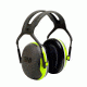 Peltor Over-the-Head Earmuffs, Black/Chartreuse, 10 EA/Case, One Size Fits Most XA007707863