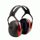 Peltor Over-the-Head Earmuffs, Black/Red, 10 EA/Case, One Size Fits Most XA007707855