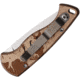 Piranha Knives Auto Fingerling Automatic Folding Knife, 2.5in, 154CM, Plain Blade, Mirror Finish, Tan Camo Aluminum Handle, P-2C