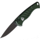 Piranha Knives Auto Fingerling Automatic Folding Knife, 2.5in, 154CM, Plain Blade, Black Finish, Green Aluminum Handle, P-2GT