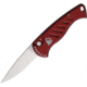Piranha Knives Auto Fingerling Automatic Folding Knife, 2.5in, 154CM, Plain Blade, Mirror Finish, Red Aluminum Handle, P-2R