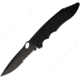 Piranha Knives Auto Predator Automatic Automatic Folding Knife, 4in, CPM S30V, Black Oxide Partially Serrated Blade, Black Textured Aluminum Handle, P-10BKTS