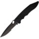 Piranha Knives Auto Predator Automatic Automatic Folding Knife, 4in, CPM S30V, Black Oxide Partially Serrated Blade, Black Textured Aluminum Handle, P-10BKTS