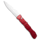 Piranha Piranha 21 Tactical Automatic Knife Red Aluminum 3.4" Polish Serr, Red, CPM S30V, adult, BHQ-200750