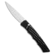 Piranha Piranha Crossfire Automatic Knife Black Aluminum 3.1" Mirror P-23BK, Black, 154CM, adult, BHQ-208136