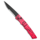 Piranha Piranha Crossfire Automatic Knife Pink Aluminum 3.1" Black Serrated P-23PKTS, Pink, 154CM, adult, BHQ-210925