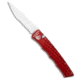 Piranha Piranha Crossfire Automatic Knife Red Aluminum 3.1" Mirror Serrated P-23RS, Red, 154CM, adult, BHQ-208151