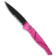Piranha Piranha DNA Automatic Knife Pink Vein Tactical 3.25" Black Serr, Pink, CPM S30V, adult, BHQ-33076