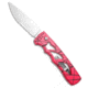 Piranha Piranha MagnaRaptor Automatic Knife Pink Aluminum 3.4" Satin Serr, Pink, CPM MagnaCut, adult, BHQ-217961
