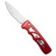 Piranha Piranha MagnaRaptor Automatic Knife Red Aluminum 3.4" Satin Serr, Red, CPM MagnaCut, adult, BHQ-217969