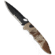 Piranha Piranha Mini Predator Desert Camo Tactical Automatic Knife 3.5" Black Serr, Tan, CPM S30V, adult, BHQ-14253