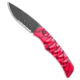 Piranha Piranha Paradox Automatic Knife Pink Aluminum 3.1" Black Serrated P-24PTS, Pink, 154CM, adult, BHQ-210931