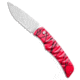 Piranha Piranha Paradox Automatic Knife Pink Aluminum 3.1" Mirror Serrated P-24PKS, Pink, 154CM, adult, BHQ-210929