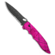 Piranha Piranha Predator Tactical Automatic Knife Pink 4.1" Black Serr, Pink, CPM S30V, adult, BHQ-180462