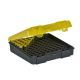 Plano Handgun Ammo Case with Hinged Cover, 9mm, 100 count, Dark Gray/Transparent Amber, PMC122400