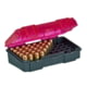 Plano Handgun Ammo Case with Hinged Cover, 9mm, 50 count, Dark Gray/Transparent Rose, PMC122450
