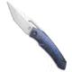 Poikilo Blade Poikilo Blade Tero Liner Lock Knife F1 Full Dress ZircuTi 3.4" Hand Satin, Blue, Bohler M398, adult, BHQ-223887