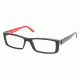 Polo PH 2070 Eyeglasses Styles - Shiny Black Frame w/Non-Rx 55 mm Diameter Lenses, 5001-5516