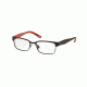 Polo PP8036 Eyeglass Frames 3136-44 - Satin Black/black Red Frame