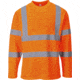 Portwest Hi-Vis Cotton Comfort Long Sleeved T-Shirt, Orange, Large, S278ORRL