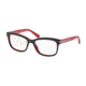 Prada ARROW PR10RV Single Vision Prescription Eyeglasses 7I61O1-53 - Top Black/red Frame