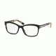 Prada ARROW PR10RV Single Vision Prescription Eyeglasses ROK1O1-55 - Top Black/white Havana Frame