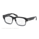 Prada CAST PR19QV Single Vision Prescription Eyeglasses RO31O1-51 - Spotted Black On Matte Grey Frame