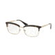 Prada CINEMA' PR08SV Single Vision Prescription Eyeglasses 2AU1O1-53 - Havana Frame