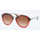 Prada CINEMA' PR12QS Single Vision Prescription Sunglasses PR12QS-RO01Z1-54 - Lens Diameter 54 mm, Frame Color Red Havana Grad Red