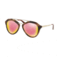 Prada Cinema PR12QS Single Vision Prescription Sunglasses PR12QS-USG5L2-54 - Lens Diameter 54 mm, Frame Color Striped Brown