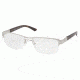 Prada Eyeglasses PR74LV with Rx Prescription Lenses 1BC1O1-5117 - Silver 
