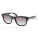 Prada JOURNAL PR04QS Single Vision Prescription Sunglasses PR04QS-1BO0A7-52 - Lens Diameter 52 mm, Frame Color Matte Black