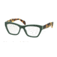 Prada JOURNAL PR14QV Progressive Prescription Eyeglasses TFO1O1-53 - Opal Green/green Frame