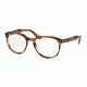 Prada JOURNAL PR18SV Single Vision Prescription Eyeglasses UEO1O1-51 - Striped Brown Frame