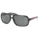 Prada Linea Rosa PS 06LS Sunglasses Styles - Gloss Black Frame / Gray Lenses, 1AB1A1-6317