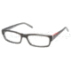 Prada Linea Rosa PS09AV SV Prescription Eyeglasses - Black/Transparent Gray Frame / 55 mm Prescription Lenses, ZXX1O1-5516
