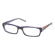 Prada Linea Rosa PS09AV SV Prescription Eyeglasses - Top Blue/Azure Transparent Frame / 53 mm Prescription Lenses, ZXZ1O1-5316