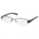 Prada Linea Rosa PS55AV SV Prescription Eyeglasses - Matte Black Demo Lens Frame / 53 mm Prescription Lenses, 1BO1O1-5317