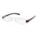 Prada Linea Rosa PS55AV SV Prescription Eyeglasses - Silver Demi Shiny Demo Lens Frame / 53 mm Prescription Lenses, 1AP1O1-5317